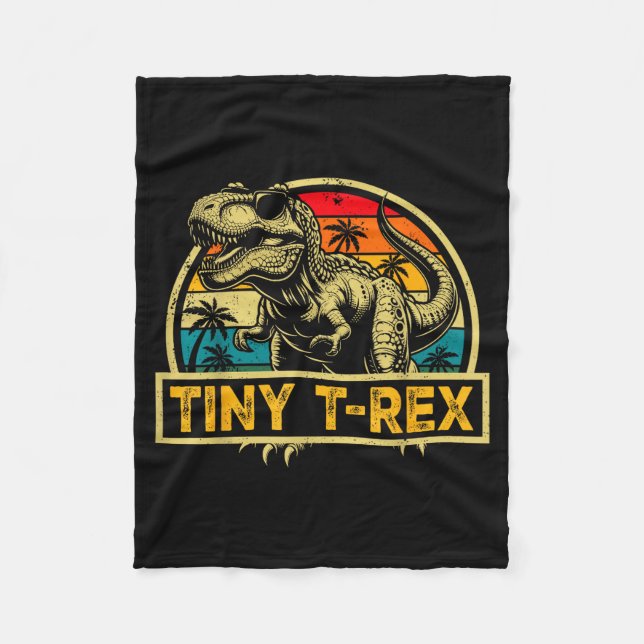 Tiny T-rex T Rex Dinosaur Tiny T-rex Family Matchi Fleece Blanket (Front)