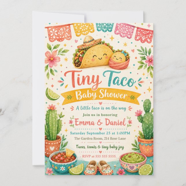 Tiny Taco Baby Shower Invitation (Front)