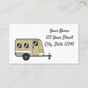 Tiny Tan Caravan Camper Thunder_Cove Business Card