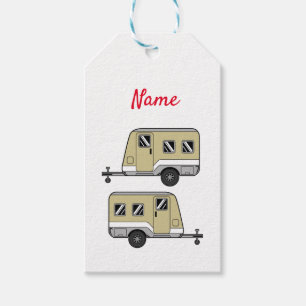 Tiny Tan Caravan Camper Thunder_Cove Gift Tags