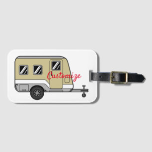 Tiny Tan Caravan Camper Thunder_Cove Luggage Tag