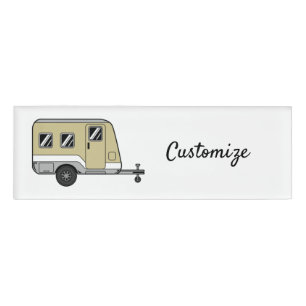Tiny Tan Caravan Camper Thunder_Cove Name Tag
