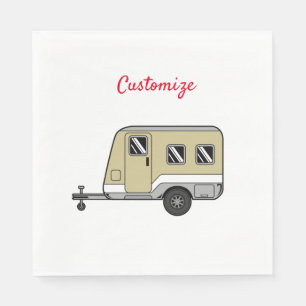 Tiny Tan Caravan Camper Thunder_Cove Napkin