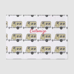 Tiny Tan Caravan Camper Thunder_Cove Tissue Paper