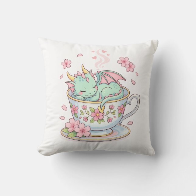 Tiny Tea Dragon Cushion (Front)