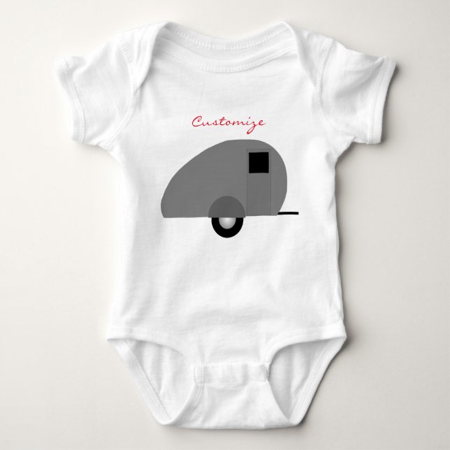 Tiny Teardrop Trailer Thunder_Cove Baby Bodysuit (Front)