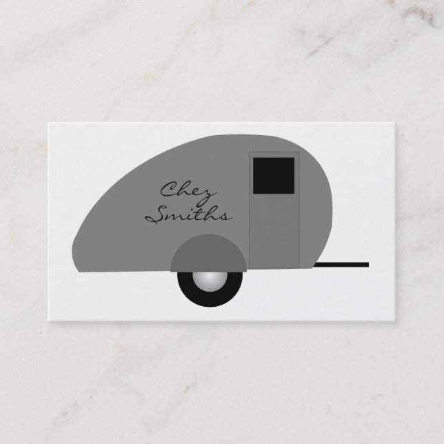 Tiny Teardrop Trailer Thunder_Cove Business Card (Front)