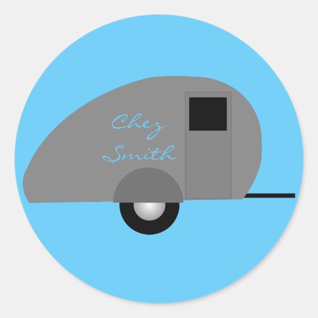 Tiny Teardrop Trailer Thunder_Cove Classic Round Sticker (Front)