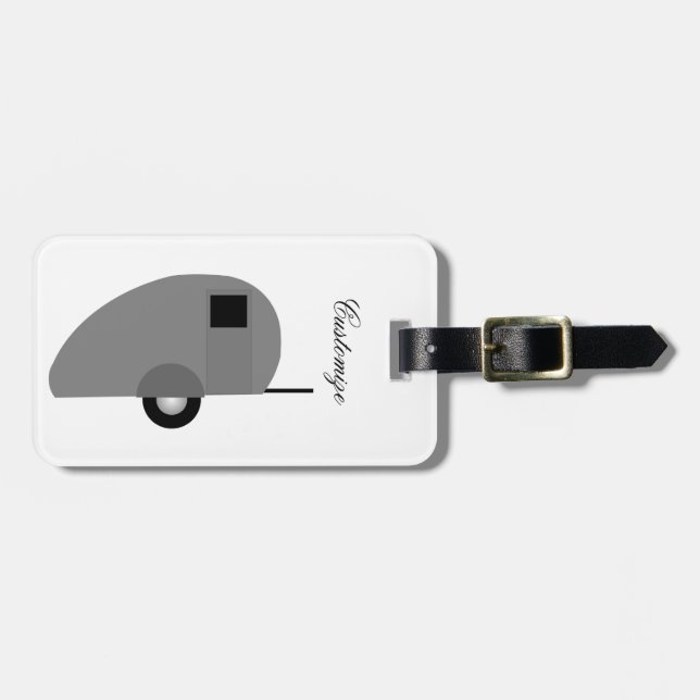 Tiny Teardrop Trailer Thunder_Cove Luggage Tag (Front Horizontal)