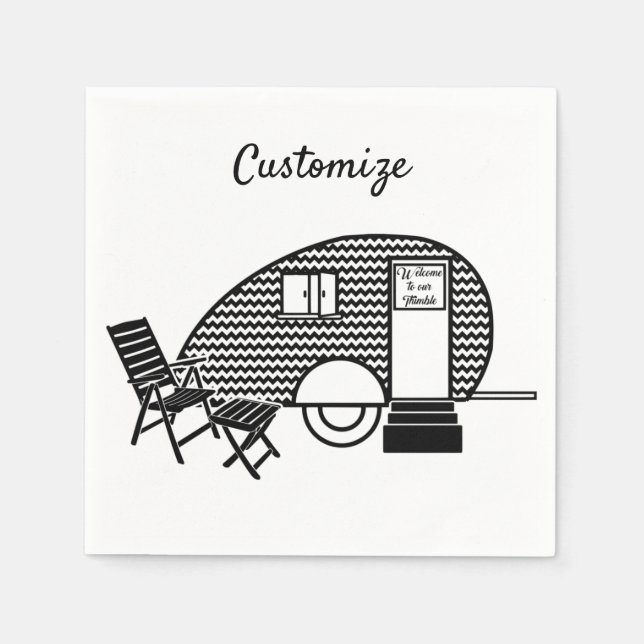 Tiny Teardrop Trailer Thunder_Cove Napkin (Front)