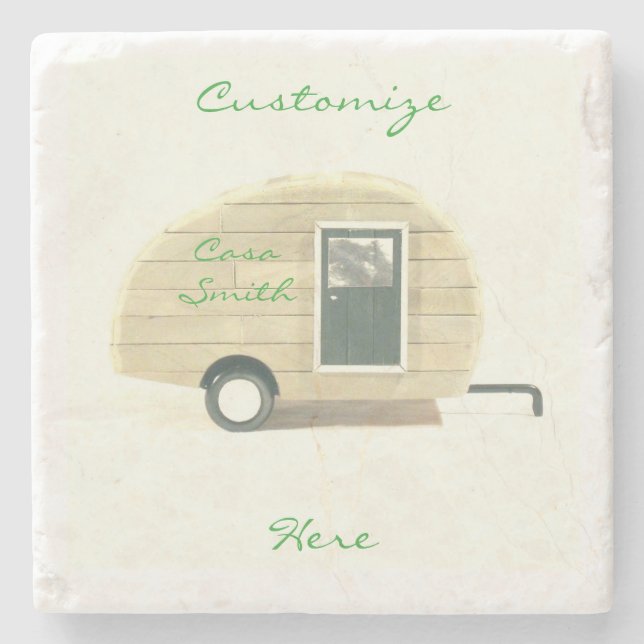 Tiny teardrop travel trailer Thunder_Cove Stone Coaster (Front)