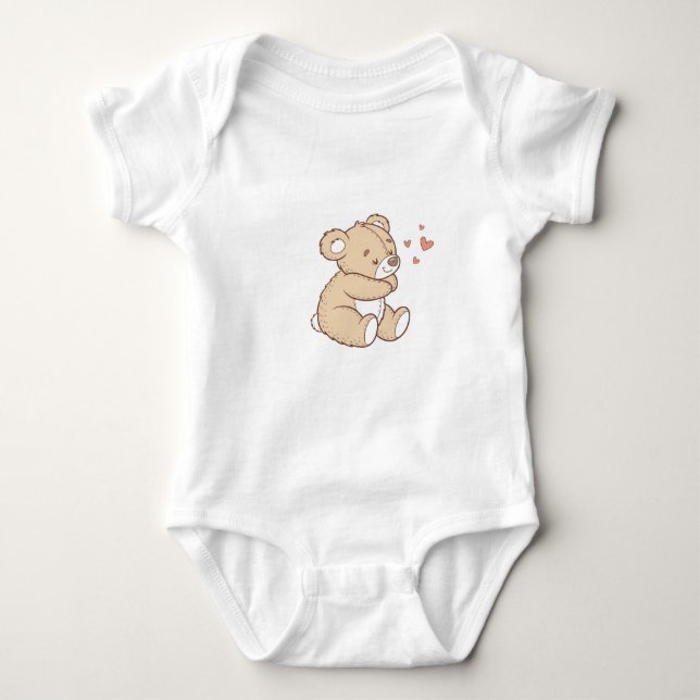 Tiny Teddy Bear Baby Bodysuit (Front)