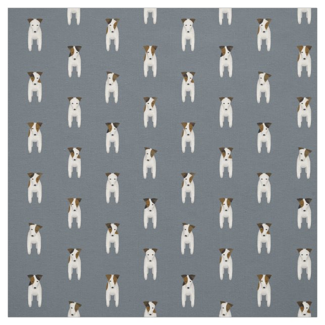 Tiny terriers Jack Russells pattern slate Fabric (Swatch)