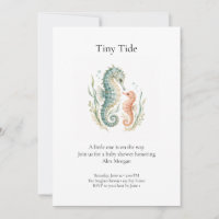 Tiny Tide Seahorse Baby Shower Invitation