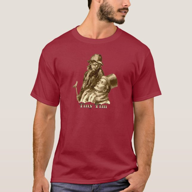 Tiny Tim and Bob Cratchit in a Christmas Carol T-Shirt (Front)