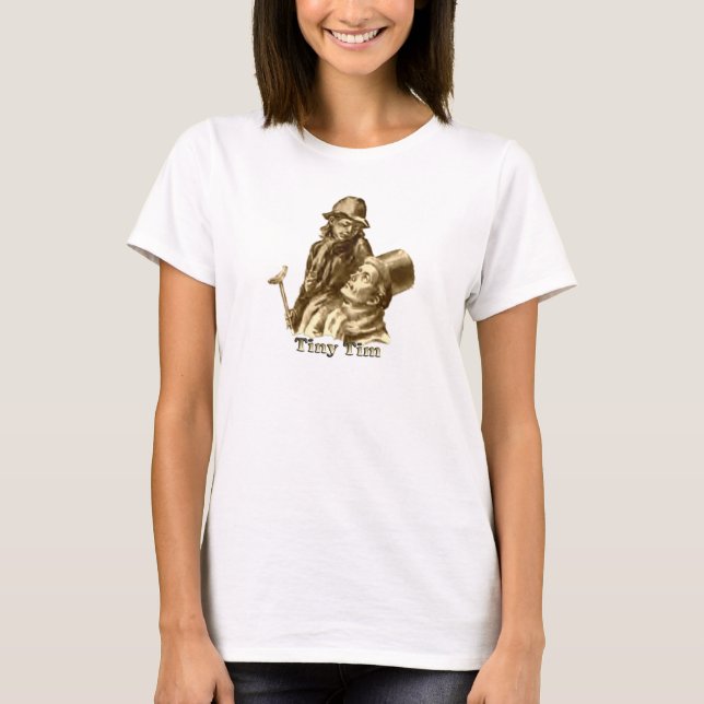 Tiny Tim and Bob Cratchit in A Christmas Carol T-Shirt (Front)