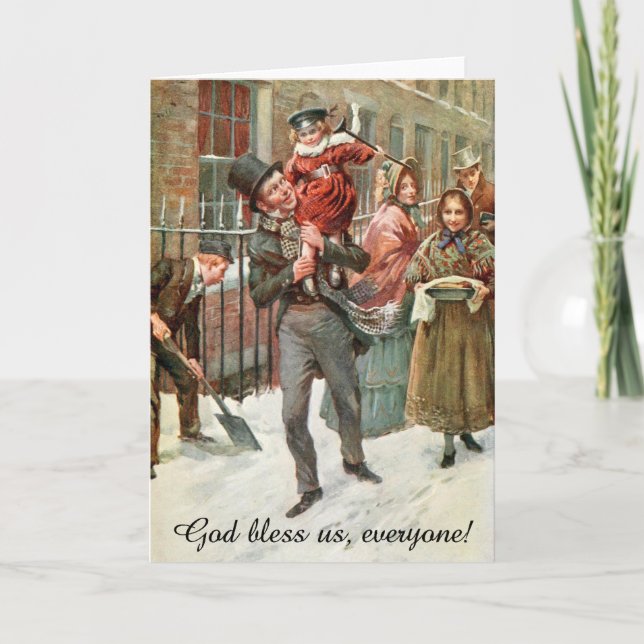 Tiny Tim and his Father by Harold Copping Card (Front)