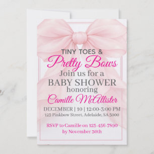 Tiny Toes and Pretty Bows Invitation