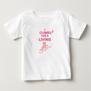 TINY TRAVELER WHITE HOT PINK I CLIMB BABY GIRL T-Shirt