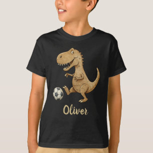 Tiny Trex Playing Soccer Personalised T-Shirt