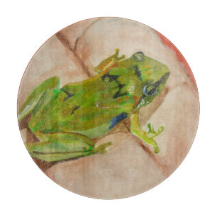 Tiny Tropical Frog Cutting Board