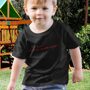 Tiny Troublemaker Parenting Humor Funny Toddler T-Shirt