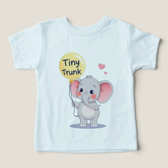 Tiny Trunk Cartoon Elephant  (Design Front)