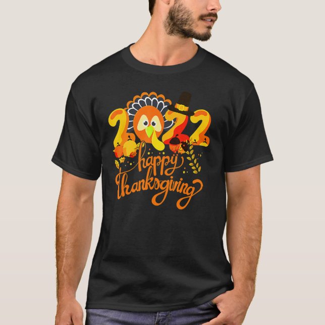 Tiny Turkeys Happy Thanksgiving Turkey Autumn Cost T-Shirt (Front)