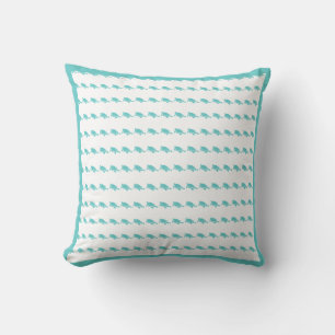 tiny turtles teal /aqua on white PILLOW