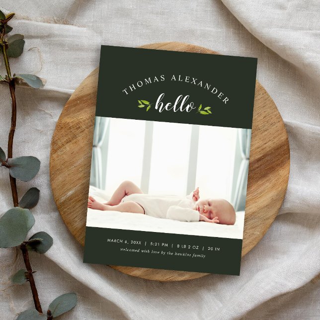 Tiny Twigs Magnetic Photo Birth Announcement (Creator Uploaded)