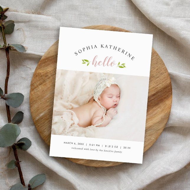 Tiny Twigs Photo Birth Announcement (Creator Uploaded)