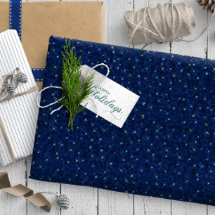 Tiny Twinkling Stars on Blue ID878 Wrapping Paper