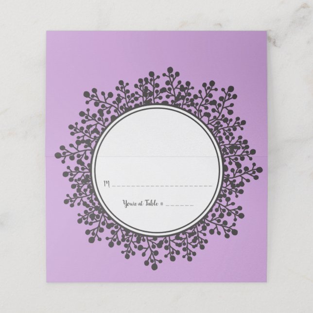 TINY VINES  Bat Mitzvah Seating Table Escort Card (Outside Unfolded)