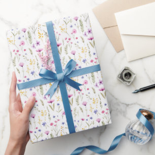 Tiny Watercolor Wildflowers  Wrapping Paper