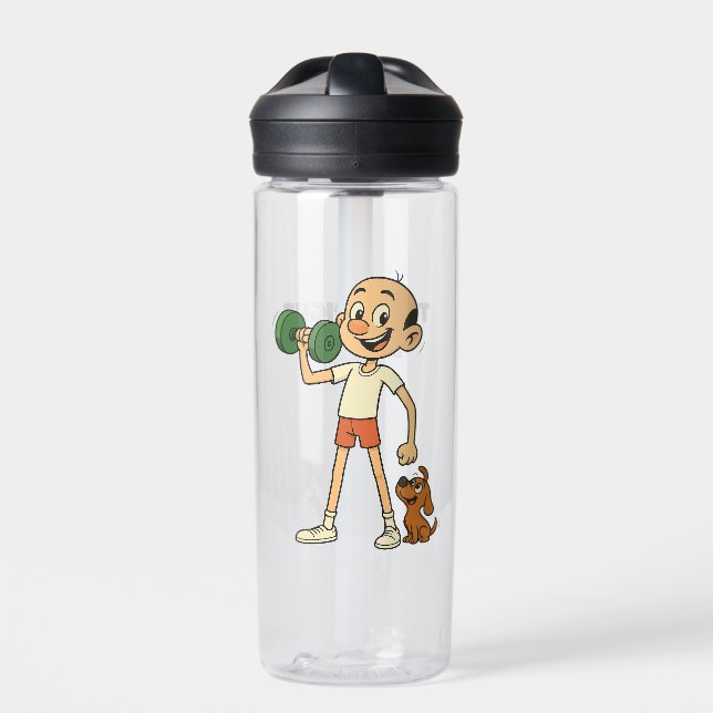 Tiny Weight. Big Spirit. – Funny Gym Motivation Water Bottle (Front)