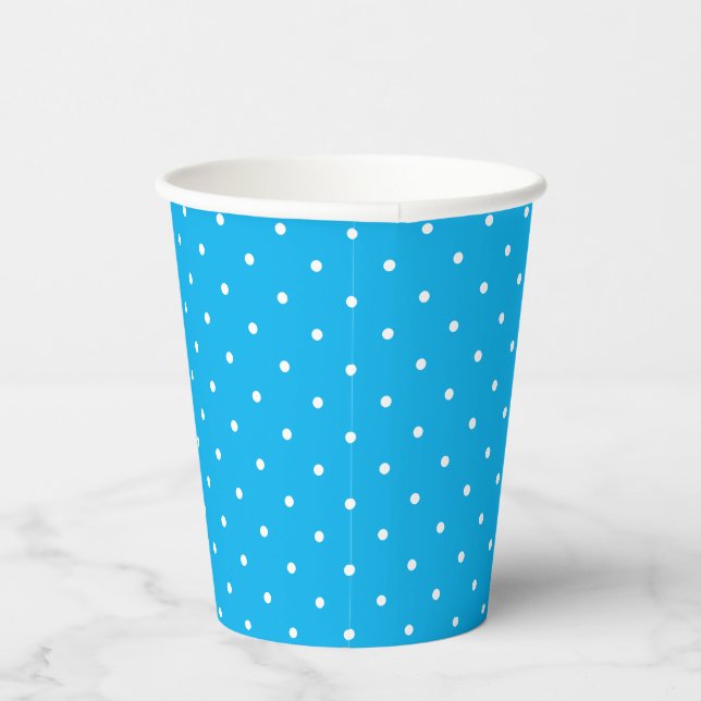 Tiny White Dots on Baby Blue Paper Cups (Right)