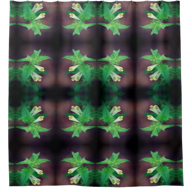 Tiny White Wildflower Close Up Pattern Shower Curtain (Front)