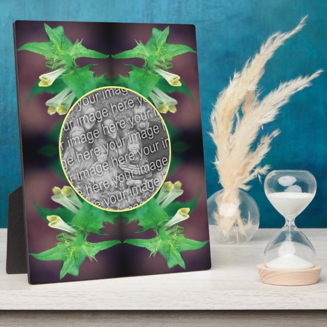 Tiny White Wildflower Create Your Own Photo Plaque (Side)