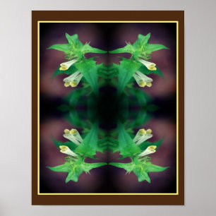 Tiny White Wildflower Mirror Floral Art Poster