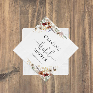 Tiny Wildflower Bridal Shower Paper Napkin