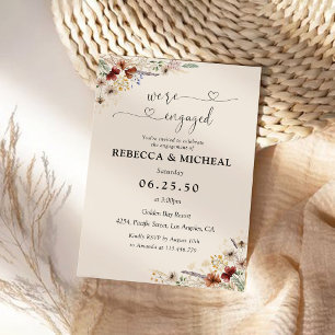 Tiny Wildflower Engagement Party Invitation