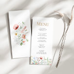 Tiny Wildflower Meadow Wedding Menu Card<br><div class="desc">Add a touch of natural beauty to your wedding reception with the Tiny Wildflower Meadow Wedding Menu Card from our Wildflower Meadow Wedding Collection. Featuring a vibrant array of wildflowers arranged in a charming meadow-like fashion, this menu card captures the essence of the great outdoors and evokes a sense of...</div>