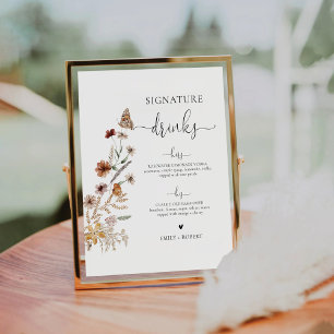 Tiny Wildflower Signature Drinks Sign