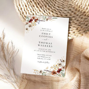 Tiny Wildflower Wedding Ceremony Invitation