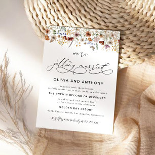 Tiny Wildflower Wedding Ceremony Invitation