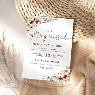 Tiny Wildflower Wedding Ceremony Invitation
