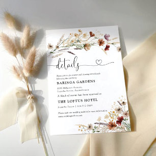 Tiny Wildflower Wedding Details Enclosure Card