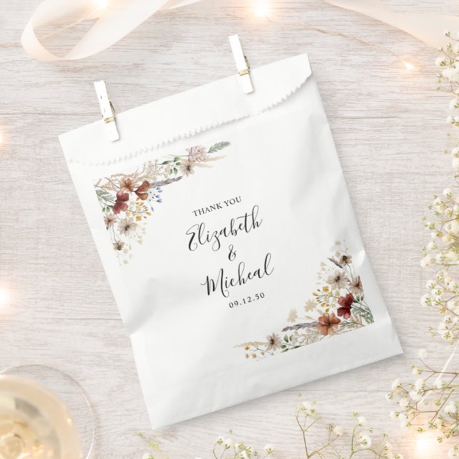 Tiny Wildflower Wedding Favour Bags (Clipped)