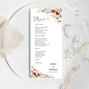 Tiny Wildflower Wedding Menu