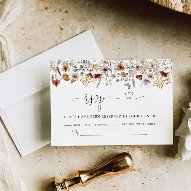 Tiny Wildflower Wedding RSVP Card (Creator Uploaded)